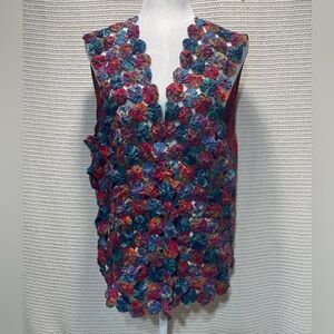 Susan Bristol Plaid YoYo Quilt Vest